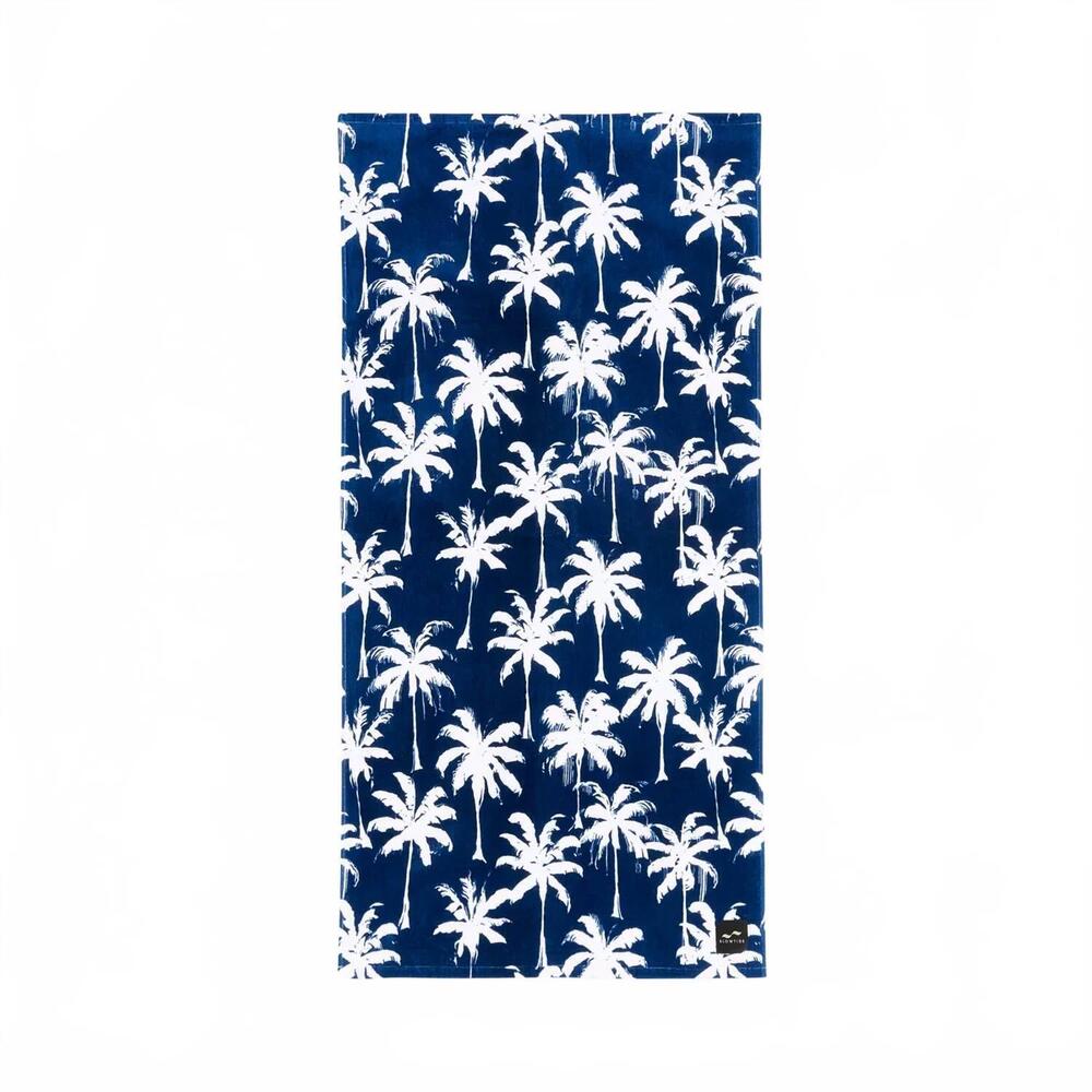 NEW SLOWTIDE luca palm print beach towel in blue/white